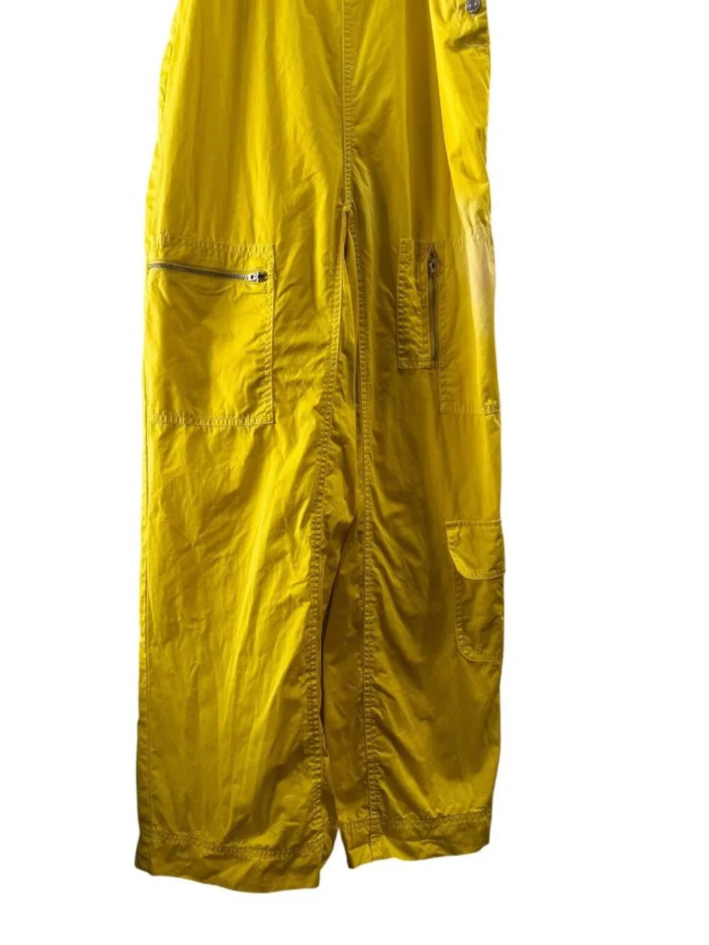 BDG Down Slouchy Overall Coverall Womens Yellow XS Cargo Wide Leg Carpenter Boho